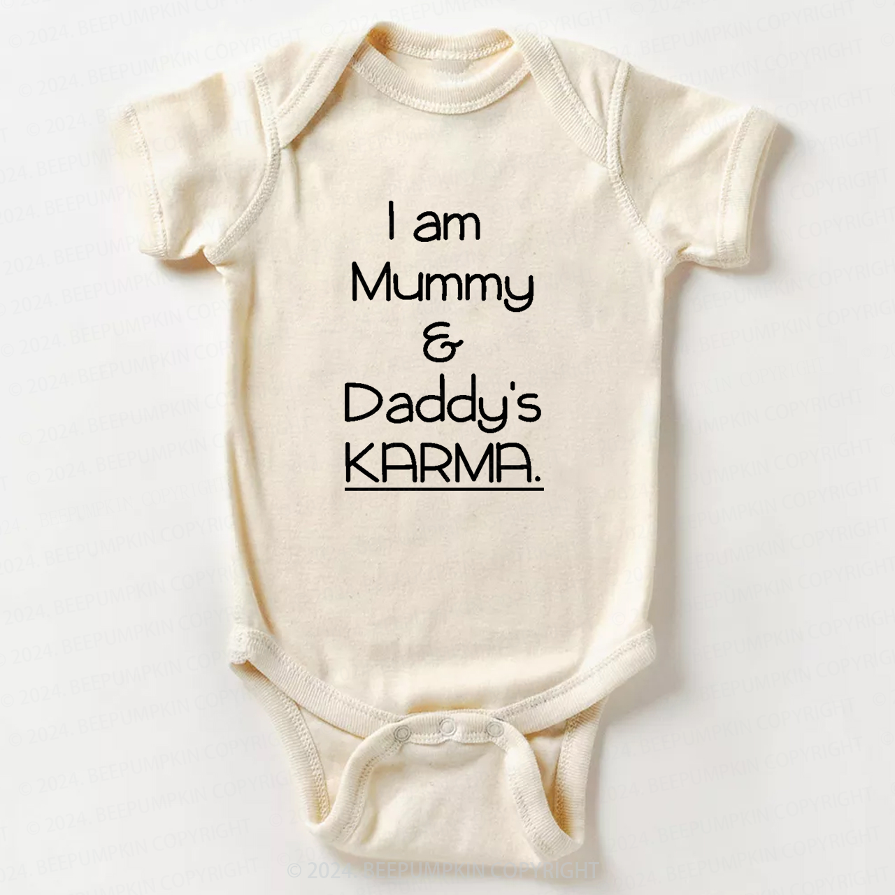 I Am Mummy And Daddy's Karma' Baby Bodysuit 7