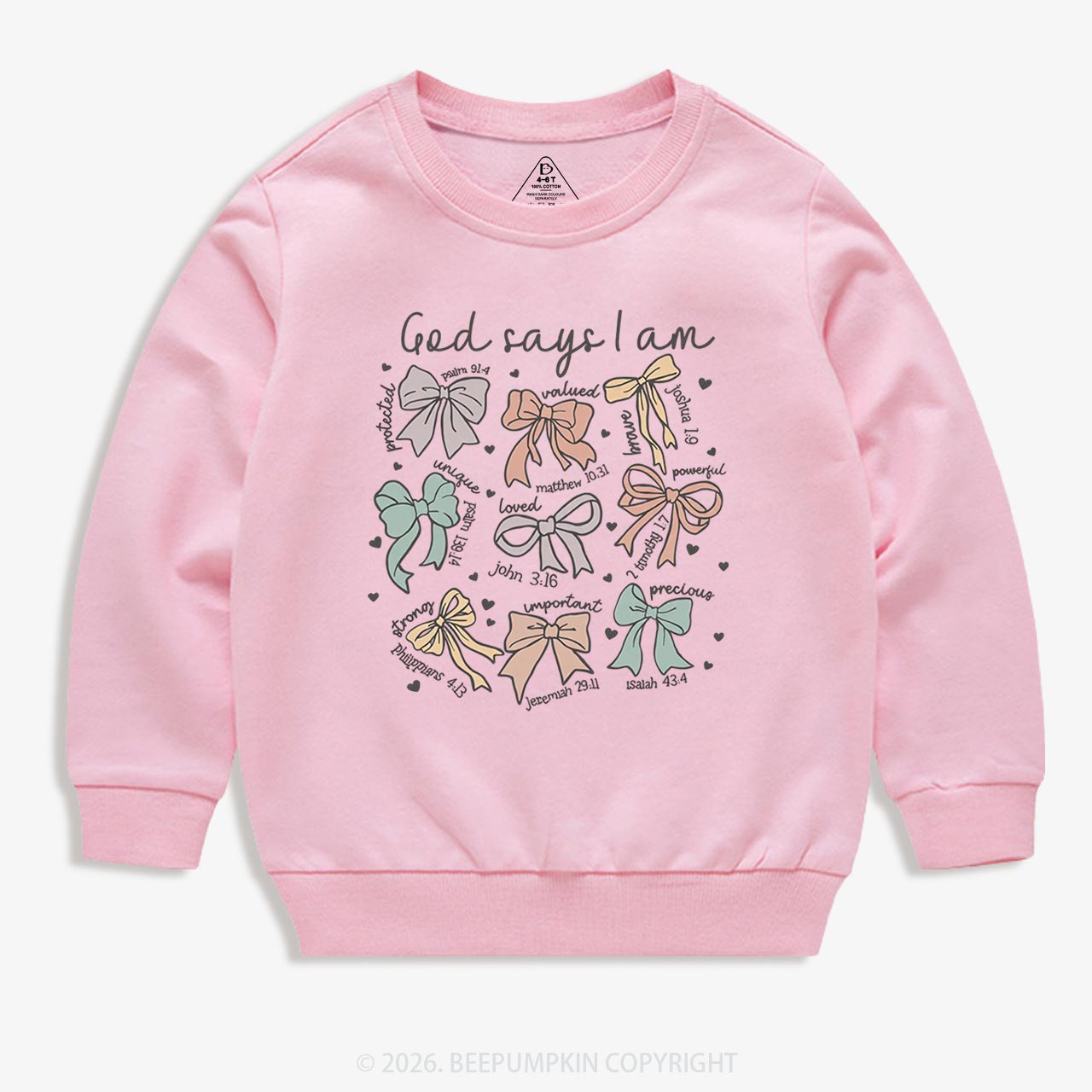 Jesus Gifts God Says I Am Girl Kid's Sweatshirt