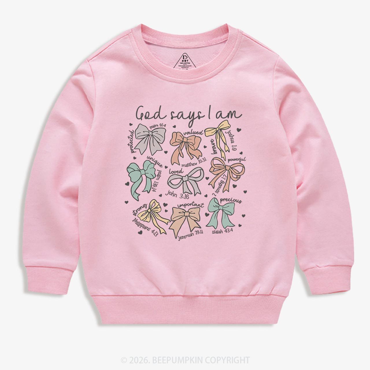 Jesus Gifts God Says I Am Girl Kid's Sweatshirt