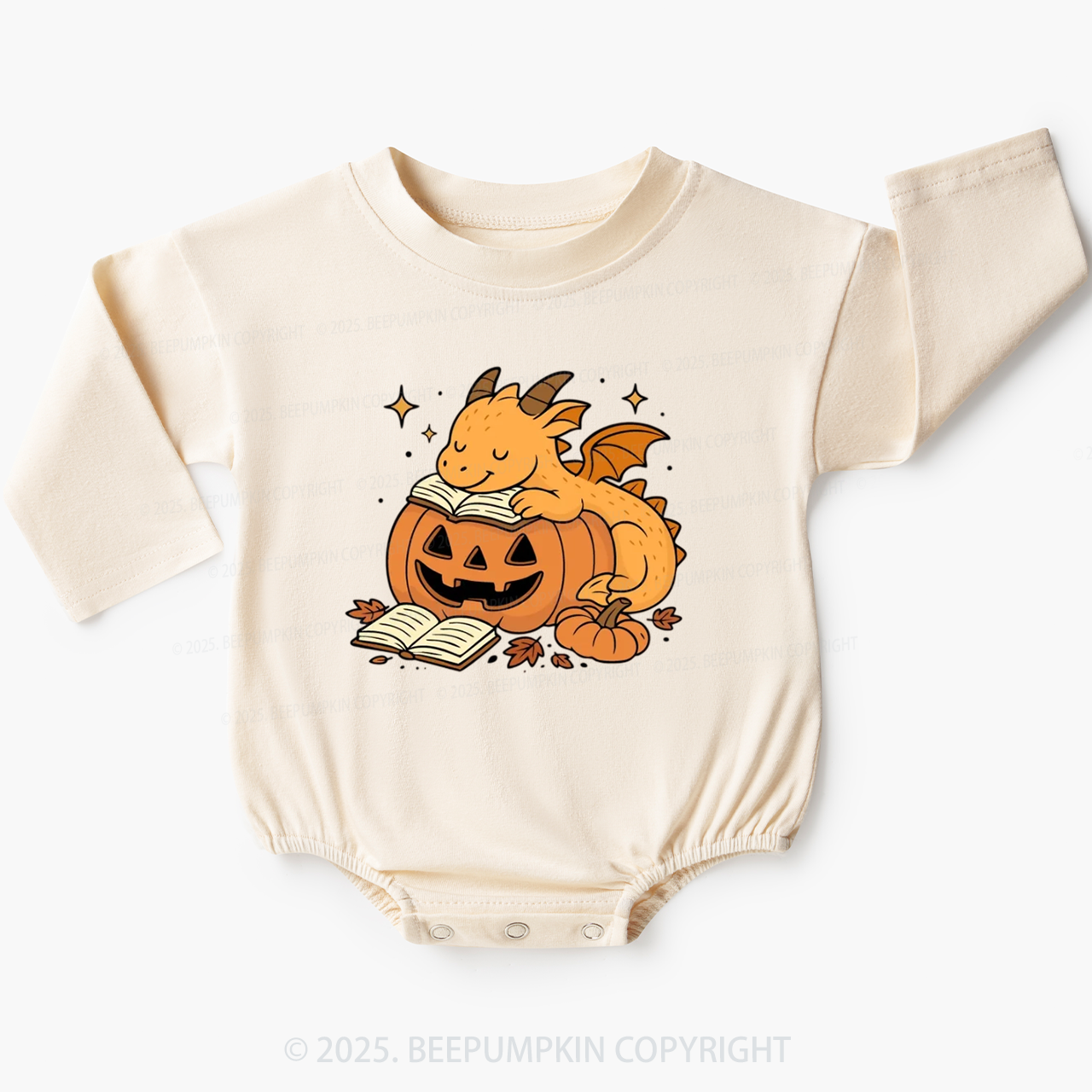 Sleeping Pumpkin Dragon Baby Bubble Romper Beepumpkin