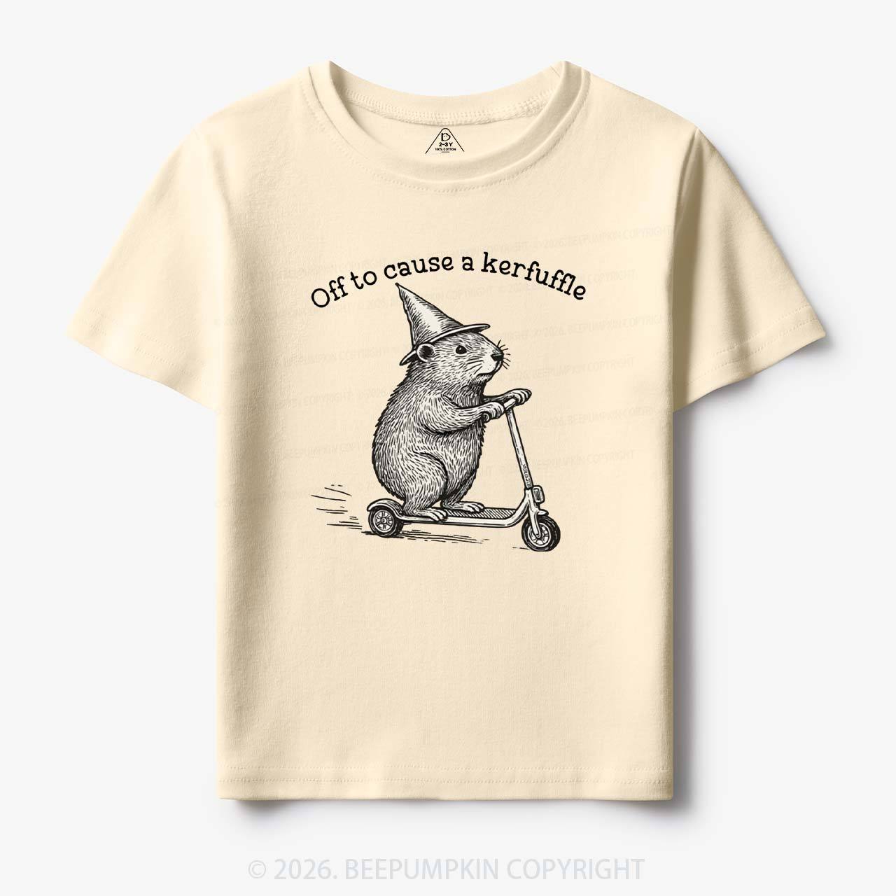 Off To Cause A Kerfuffle Groundhog Scooter Toddler&Kid's Tees