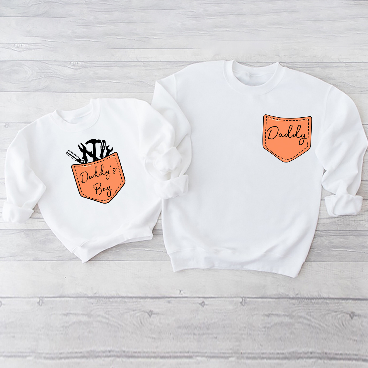 Daddy & Daddy's Girl Flowers Matching Dad And Me Sweatshirts