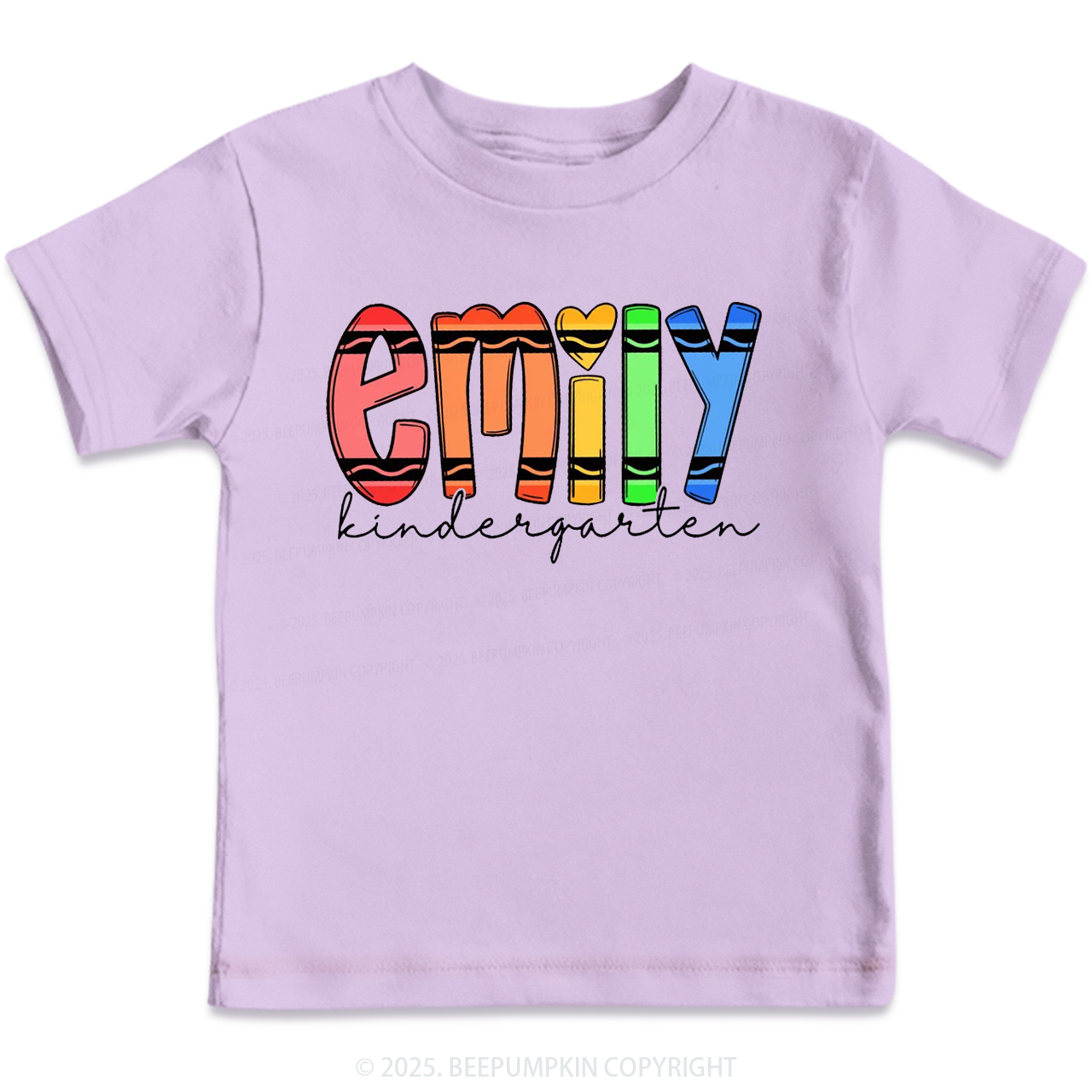 Personalized Colored Crayon Name Toddler&Kid's Tees Beepumpkin