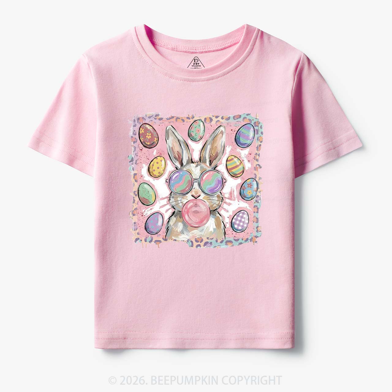Retro Bubblegum Bunny Colorful Easter Eggs Toddler&Kids Tees