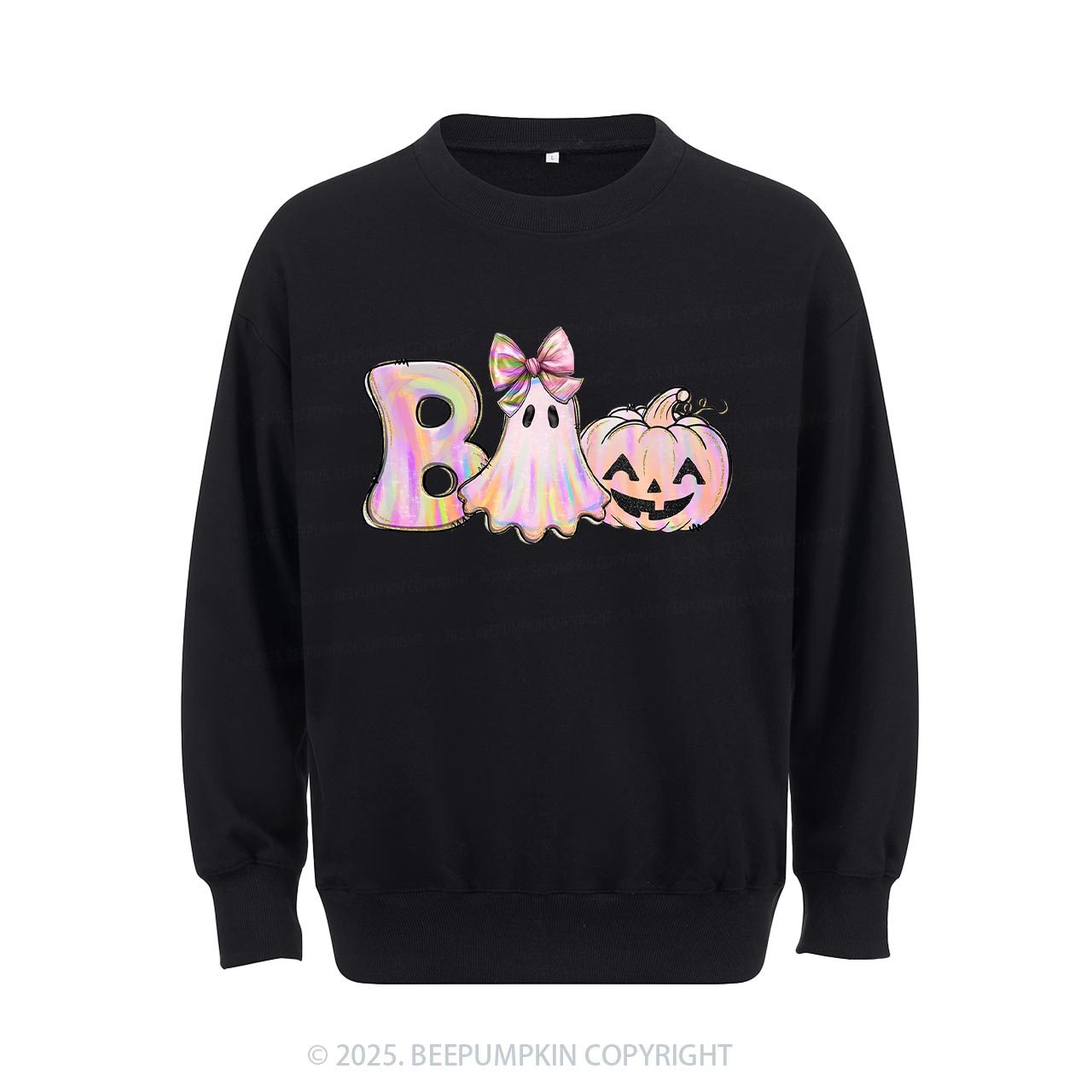 Halloween Iridescent Ghost Pumpkin Sweatshirt Beepumpkin