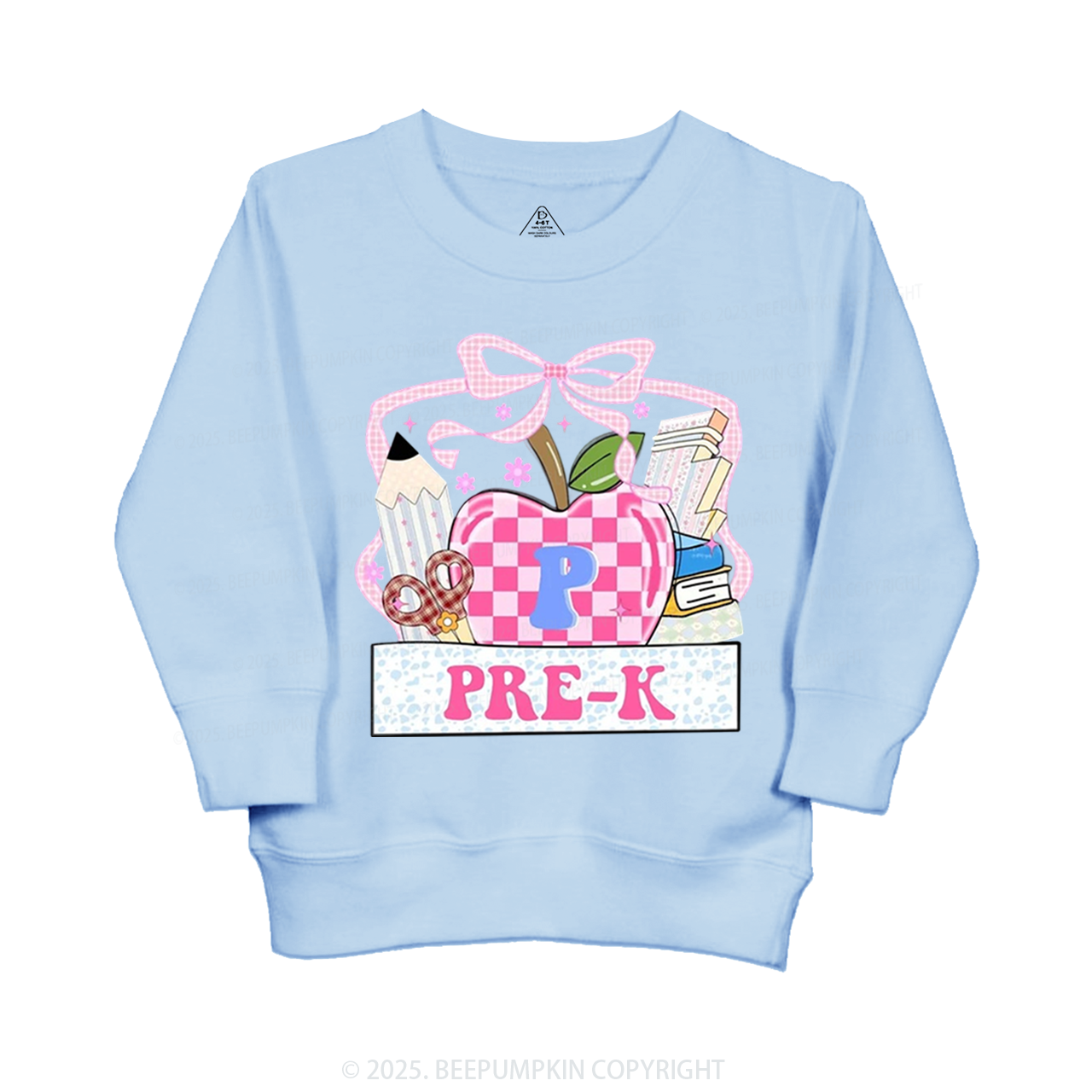 Personalized Checkered Apple Days Kid's Sweatshirt