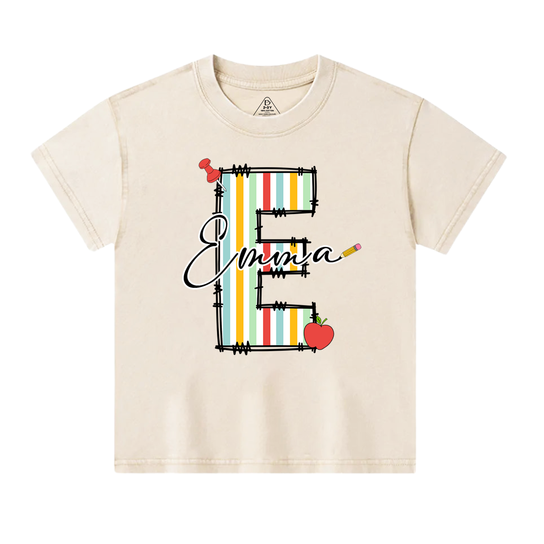 Personalized Alphabet Toddler&Kids Washed Tees