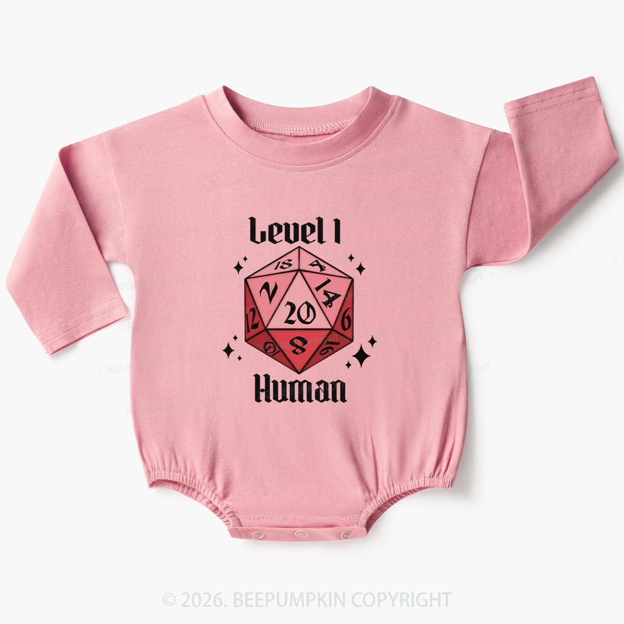 Level 1 Human Funny Gamer Baby Bubble Romper
