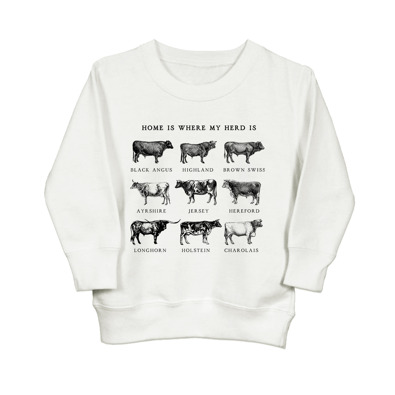 Home Is Where My Herd Is Kids Sweatshirt
