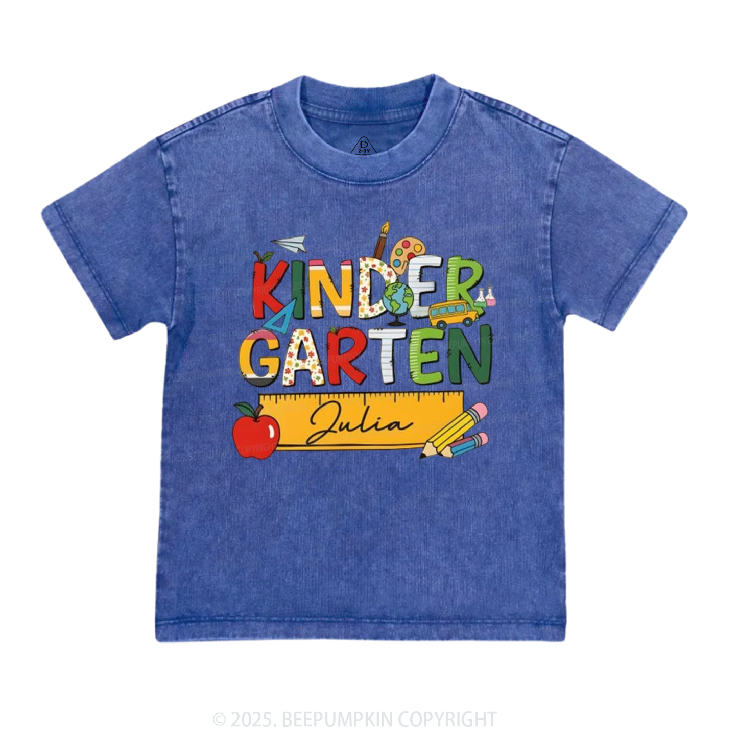 Personalized Kindergarten Name Toddler&Kids Washed Tees