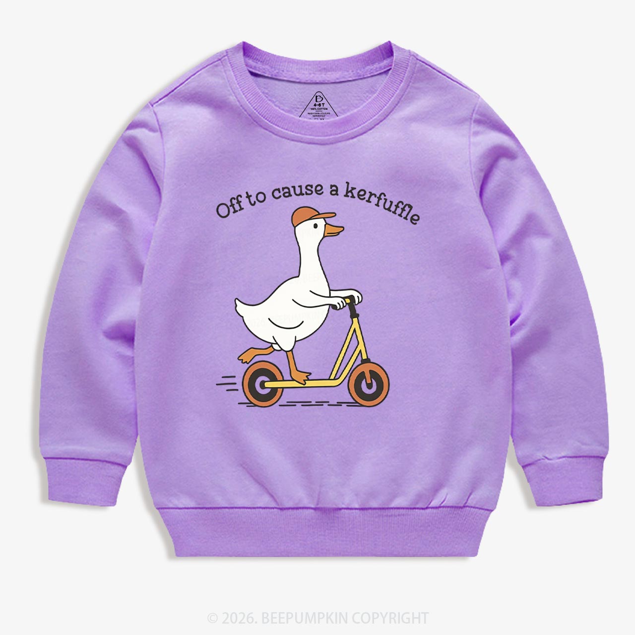 Off To Cause A Kerfuffle Silly Duck Animal Toddler&Kid's Sweatshirt