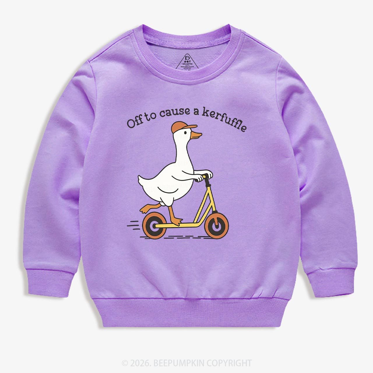 Off To Cause A Kerfuffle Silly Duck Animal Toddler&Kid's Sweatshirt