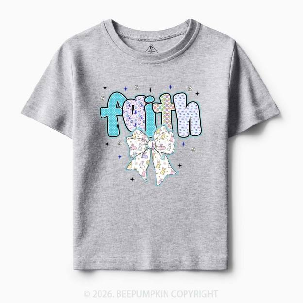 Blooming Faith Bunny Bow Toddler&Kid's Tees