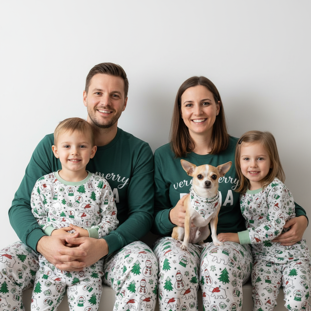 Personalized Very Merry All-Over Print Family Matching Pajama Sets