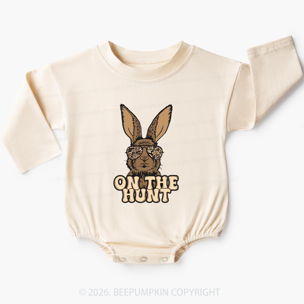 Camo Bunny On The Hunt Baby Bubble Romper