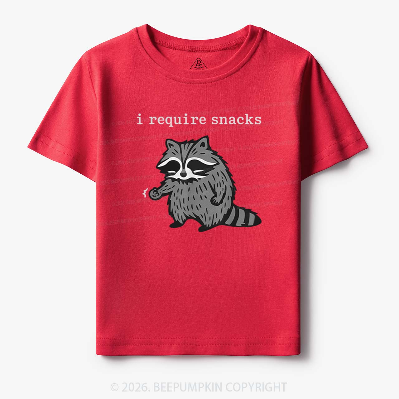 I Require Snacks Raccoon Toddler&Kid's Tees
