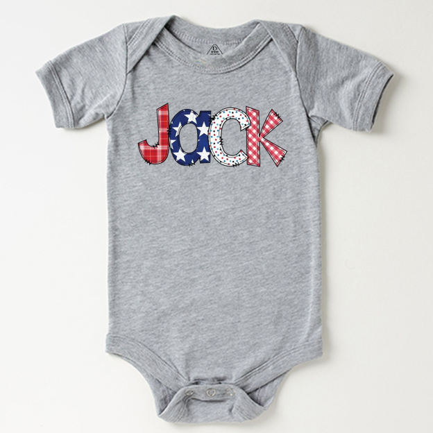 Personalized Name Fourth Of July Bodysuit Beepumpkin