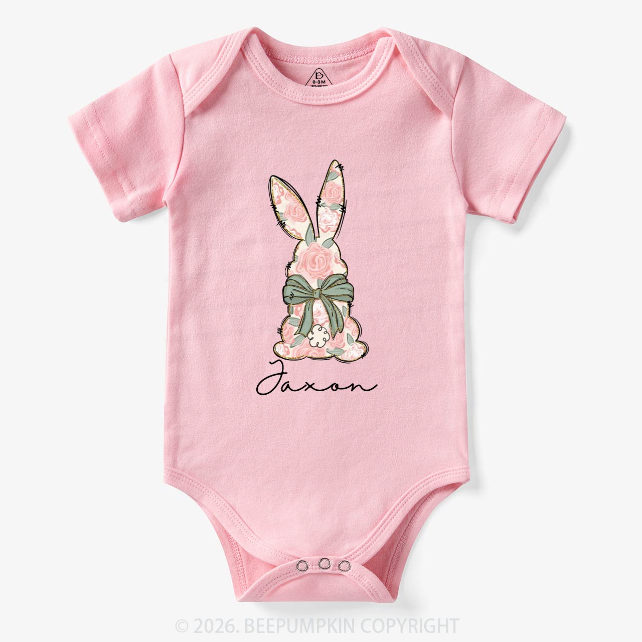 Personalized Floral Easter Bunny Bodysuit
