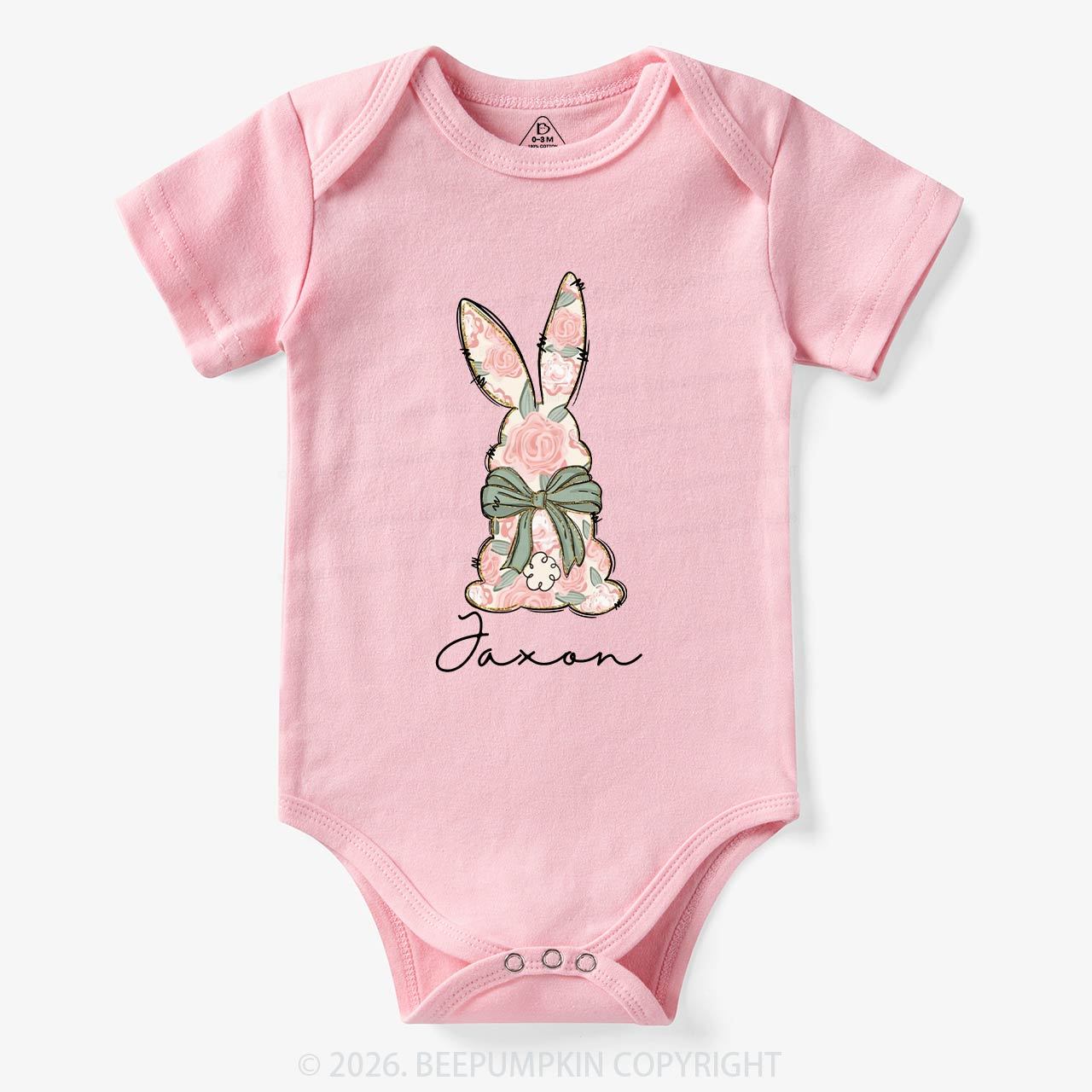 Personalized Floral Easter Bunny Bodysuit