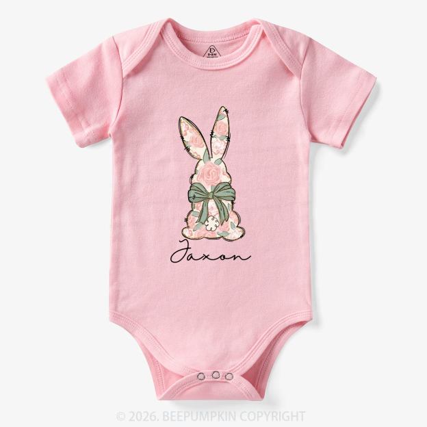 Personalized Floral Easter Bunny Bodysuit