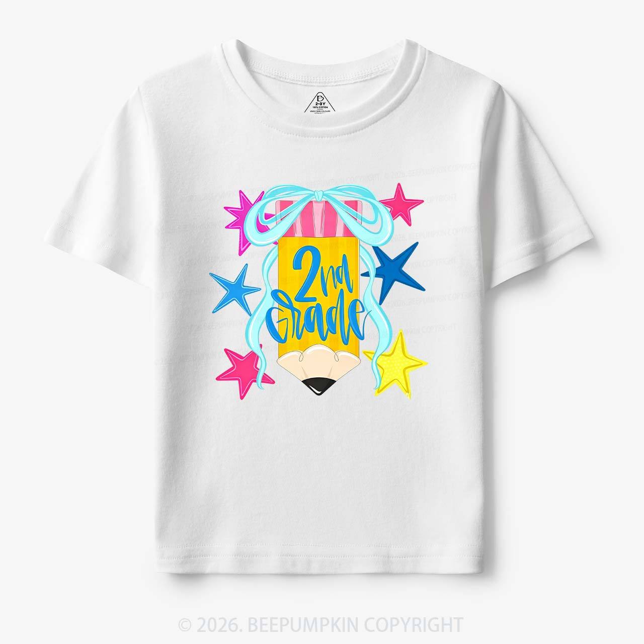 Sparkly Grade Star Pencil Back to School Toddler&Kid's Tees