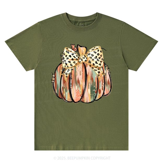 Colorful Coquette Gold Glitter Pumpkin T-Shirts Beepumpkin