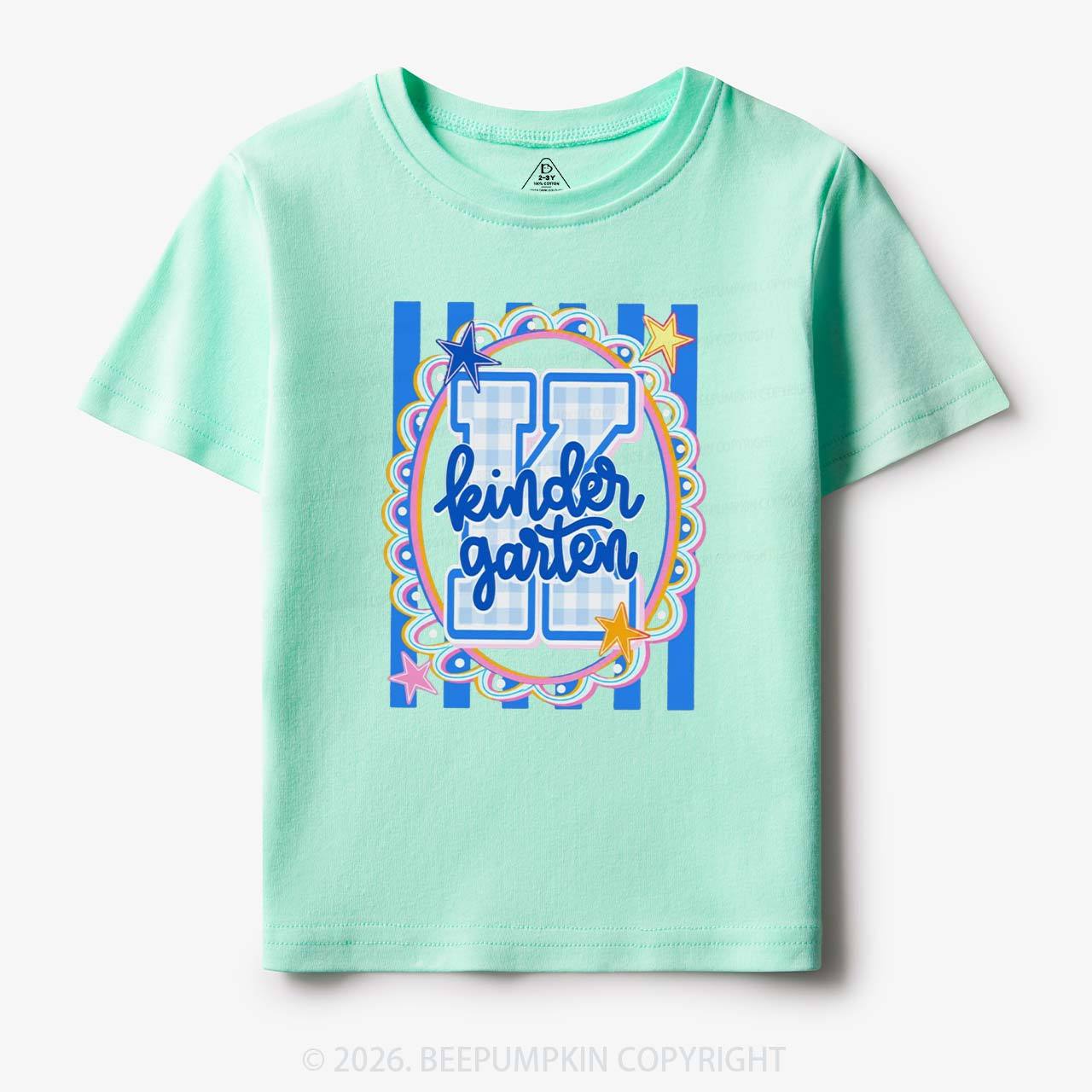 Preppy Blue Gingham Pre-K To Fourth Grade Toddler&Kid's Tees