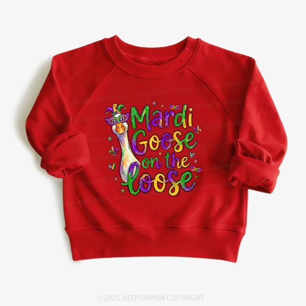 Mardi Gras Goose Kid's Sweatshirt