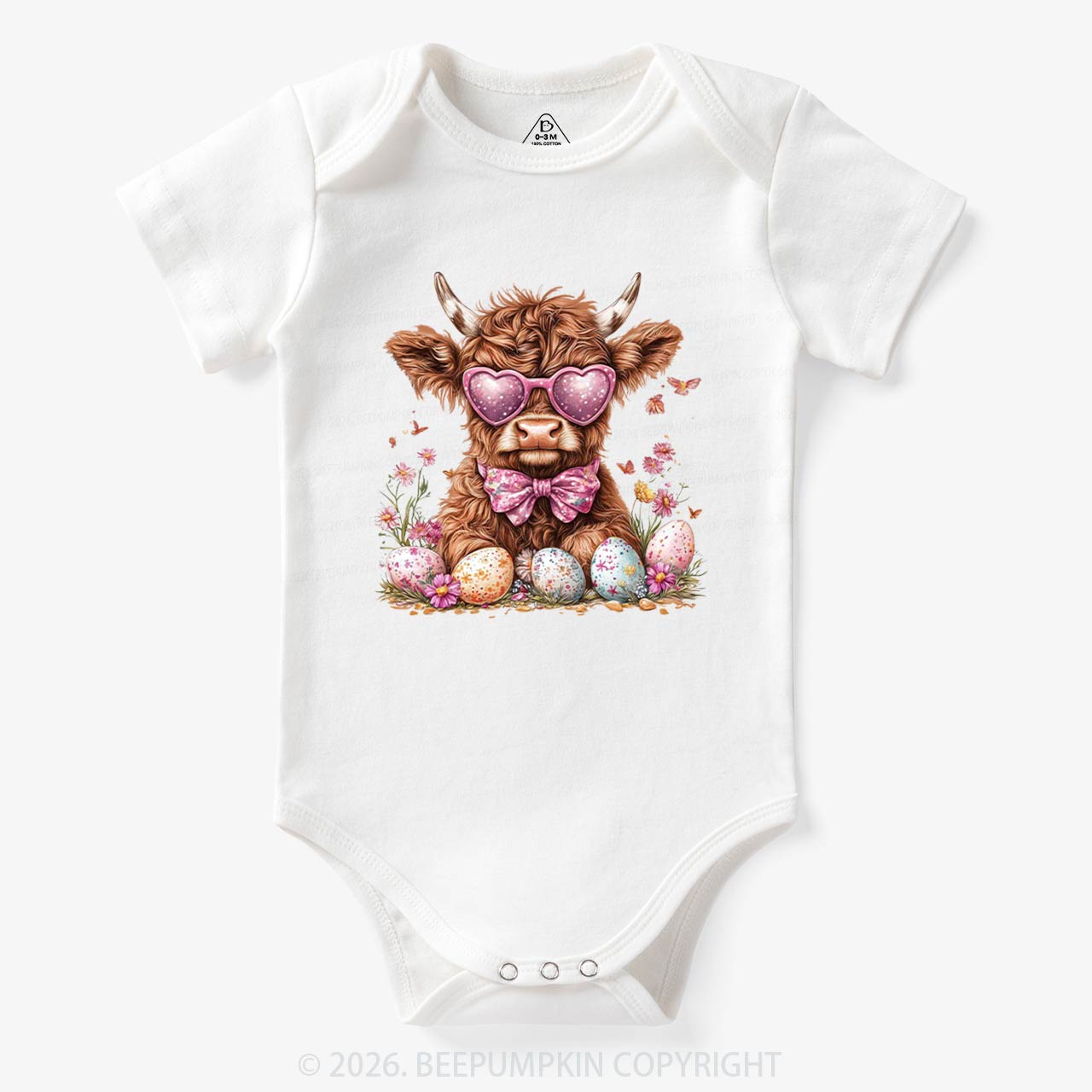 Easter Day Highland Cow Bodysuit