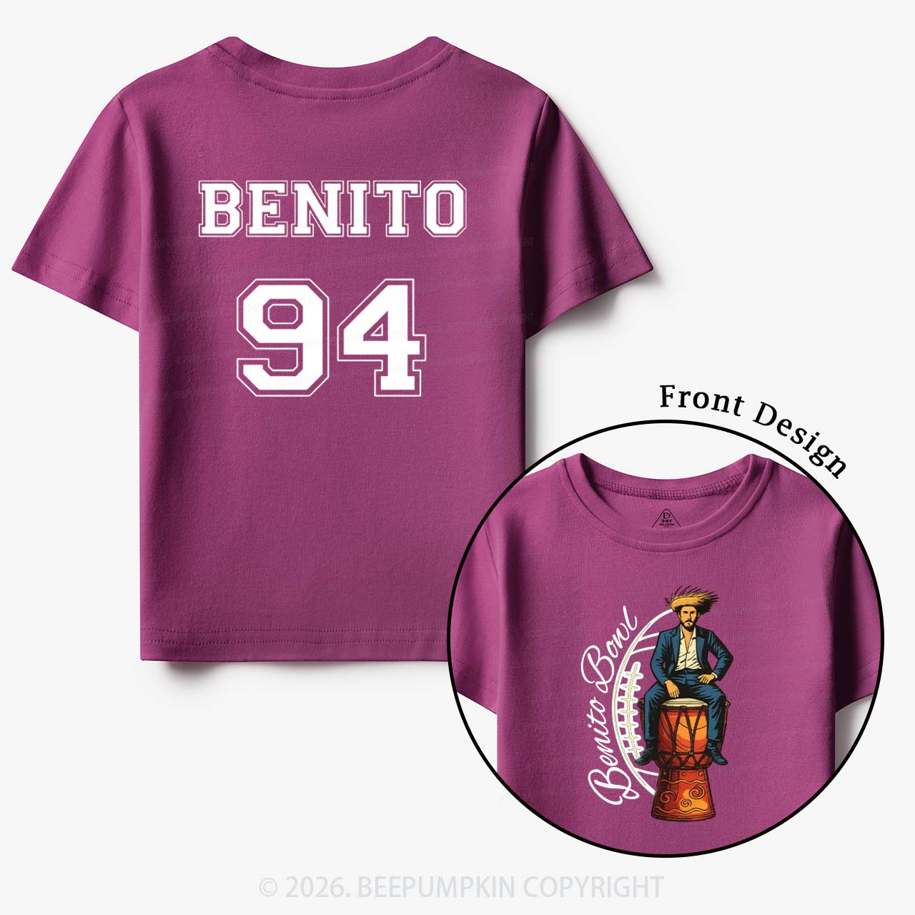 Personalized Benito Bowl Football Fan Toddler&Kid's Tees
