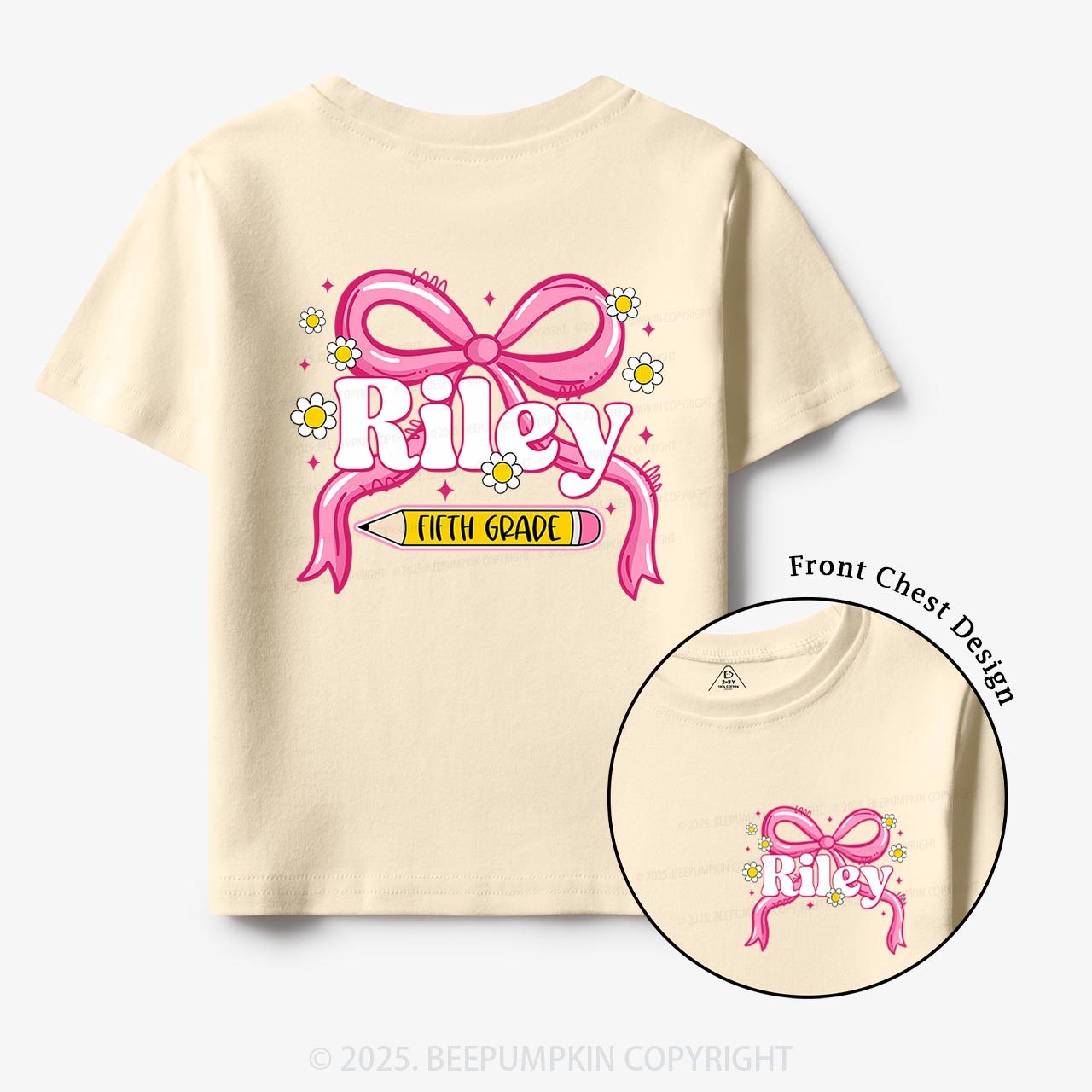 Personalized First Grade Girly  Toddler&Kid's Tees Beepumpkin