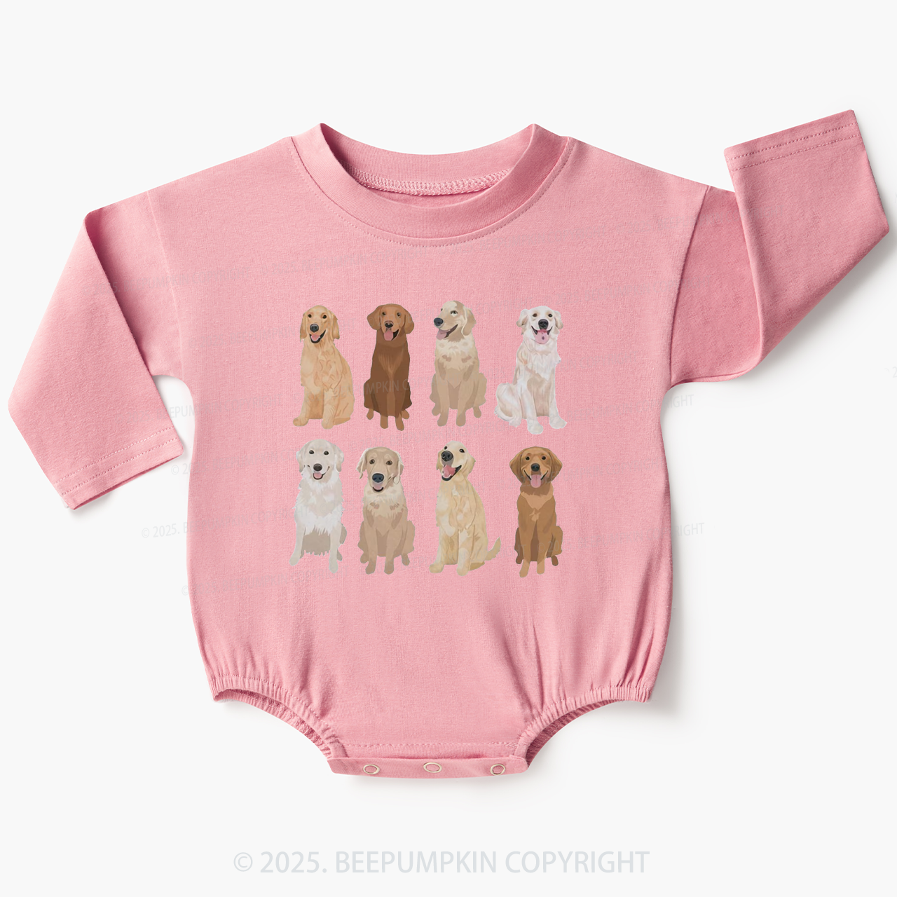 Golden Retriever Baby Bubble Romper Beepumpkin