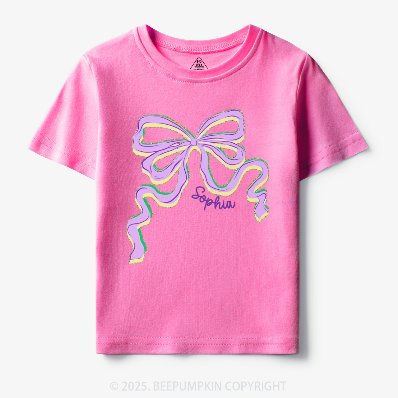 Personalized Sugar Bow Mardi Gras Toddler&Kid's Tees Beepumpkin