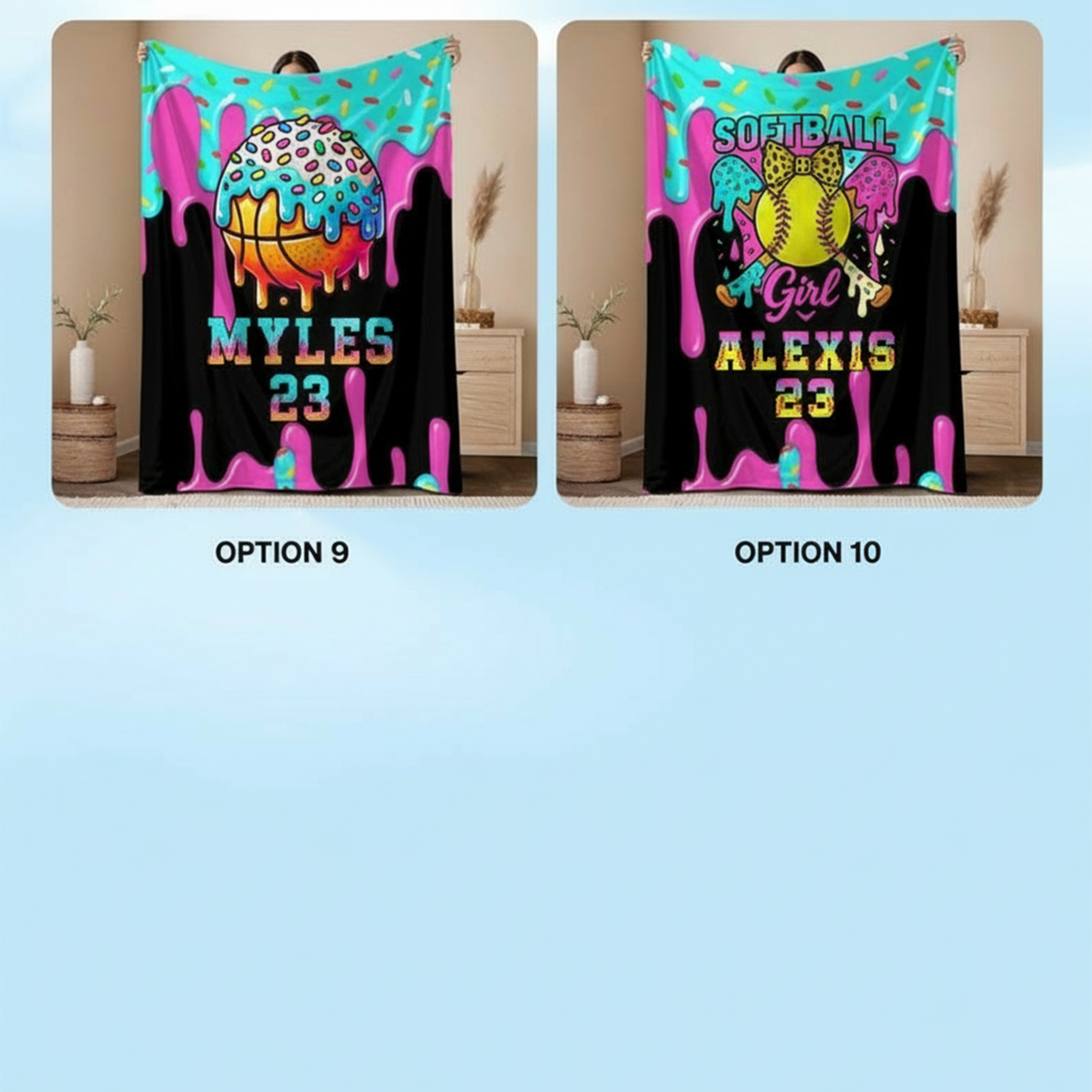 Personalized Baseball Drip Blanket