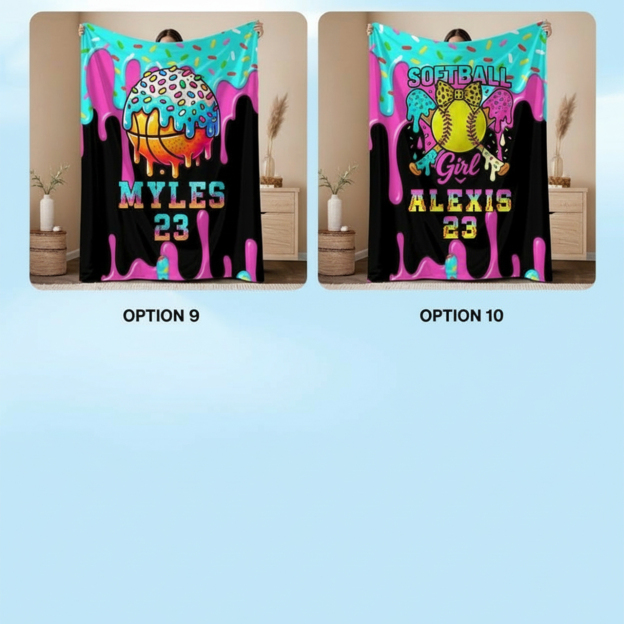 Personalized Baseball Drip Blanket