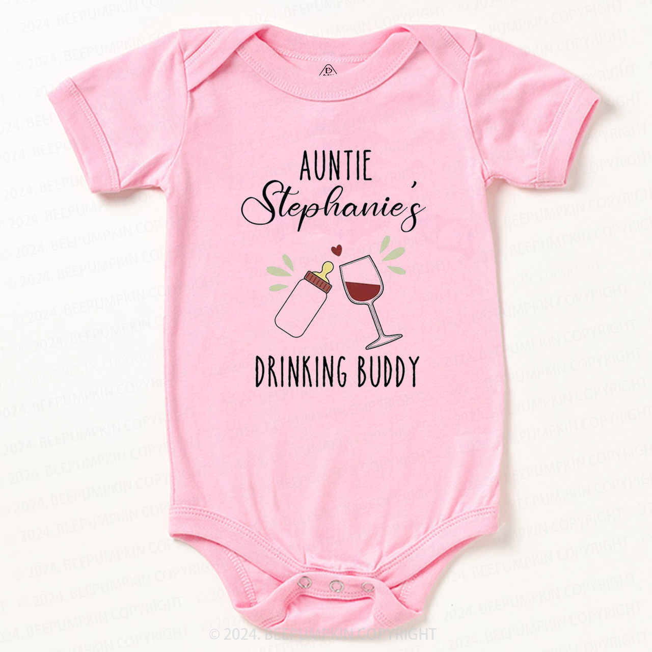 Funny Auntie Drinking Baby Bodysuit For Baby 
