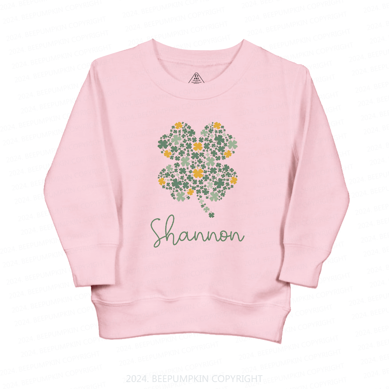 Personalized Cute Shamrock St.Patricks Kids Sweatshirt