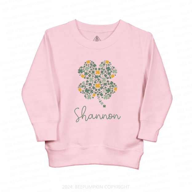 Personalized Cute Shamrock St.Patricks Kids Sweatshirt