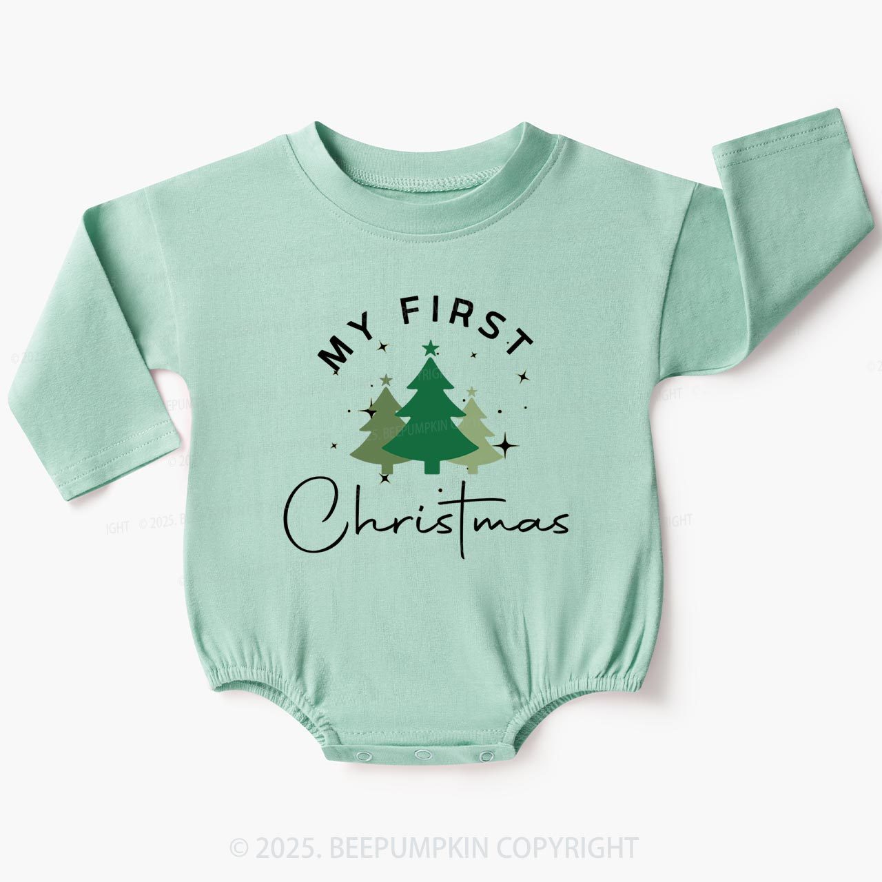 My First Christmas Holiday Baby Bubble Romper Beepumpkin