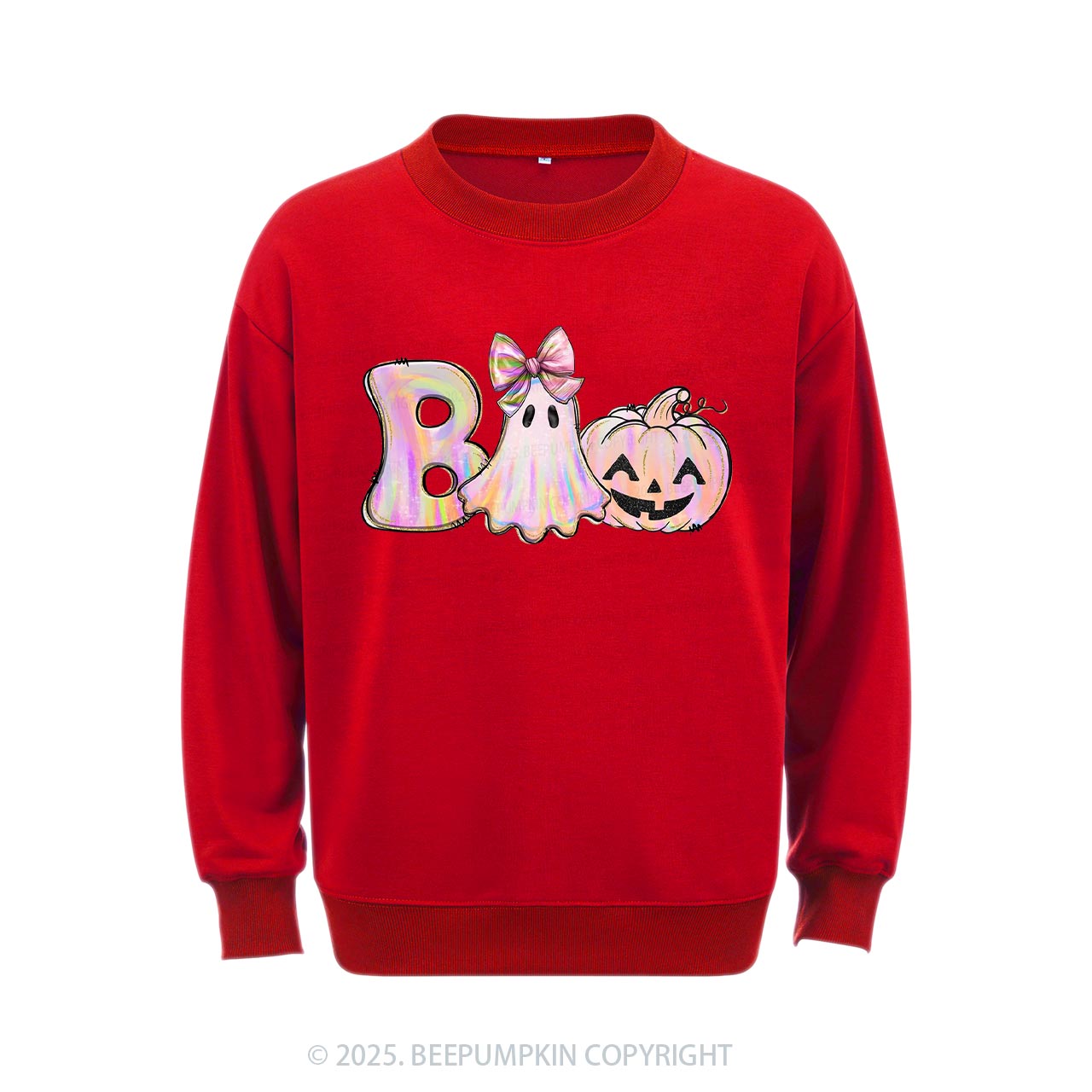 Halloween Iridescent Ghost Pumpkin Sweatshirt Beepumpkin