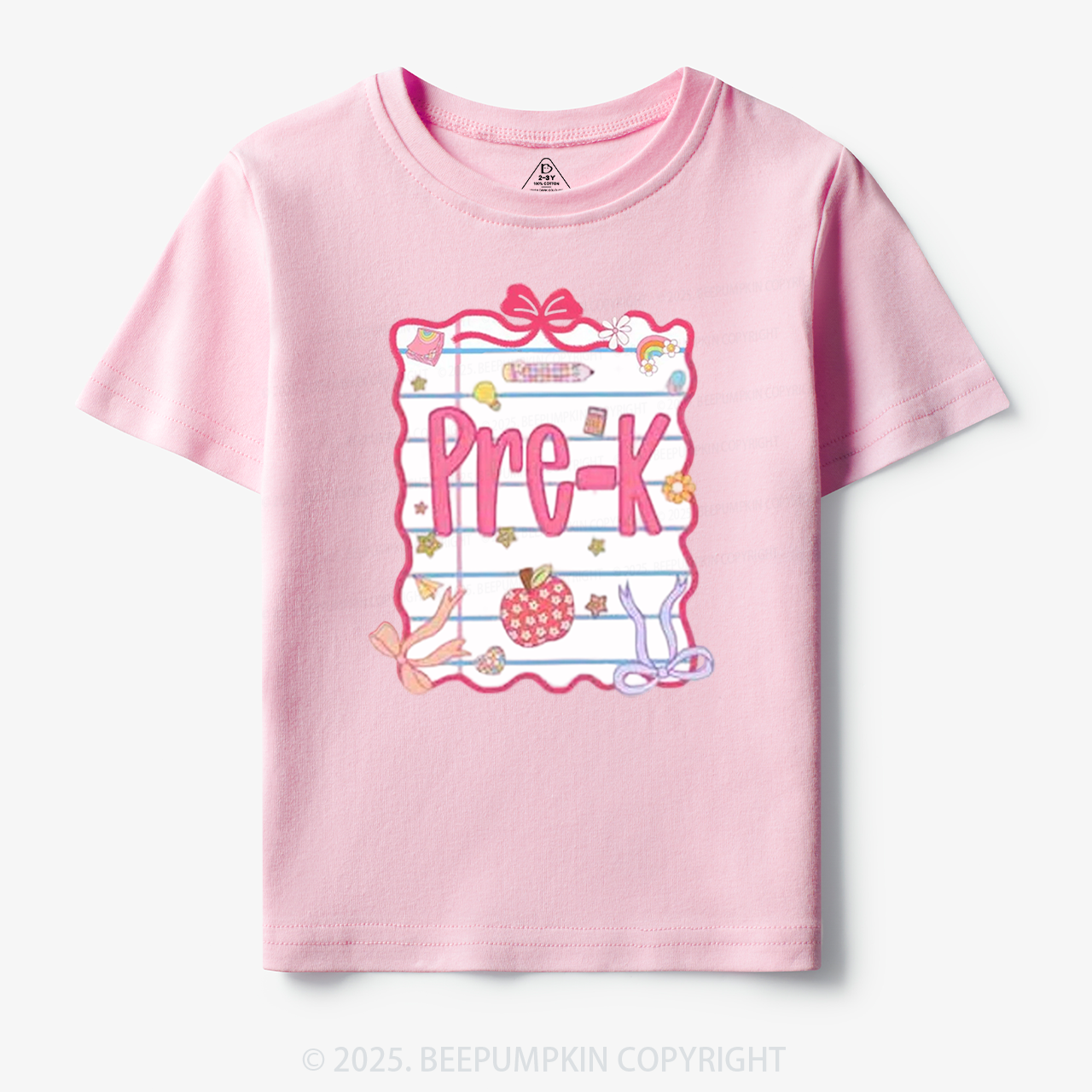 Personalized Pink Bow Grade Toddler&Kid's Tees Beepumpkin