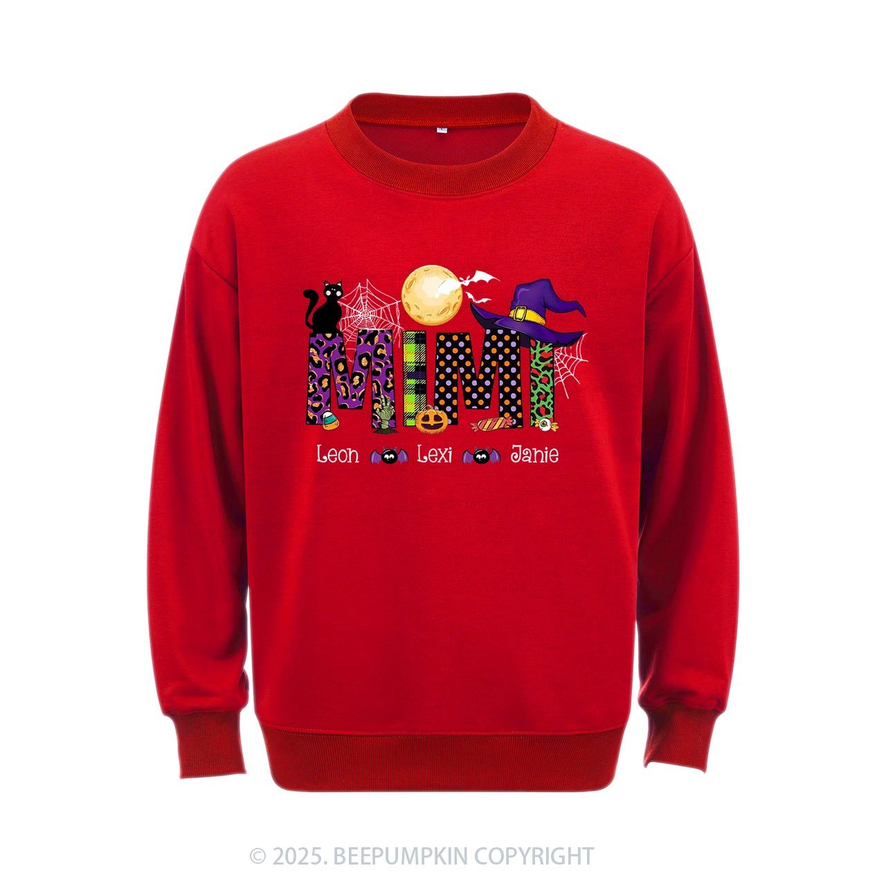 Personalized Mimi And Little Bat Halloween Sweatshirt Beepumpkin