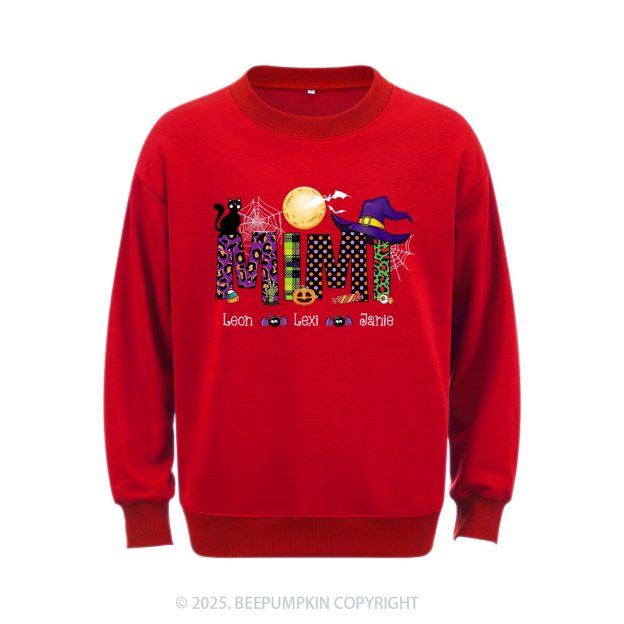 Personalized Mimi And Little Bat Halloween Sweatshirt Beepumpkin