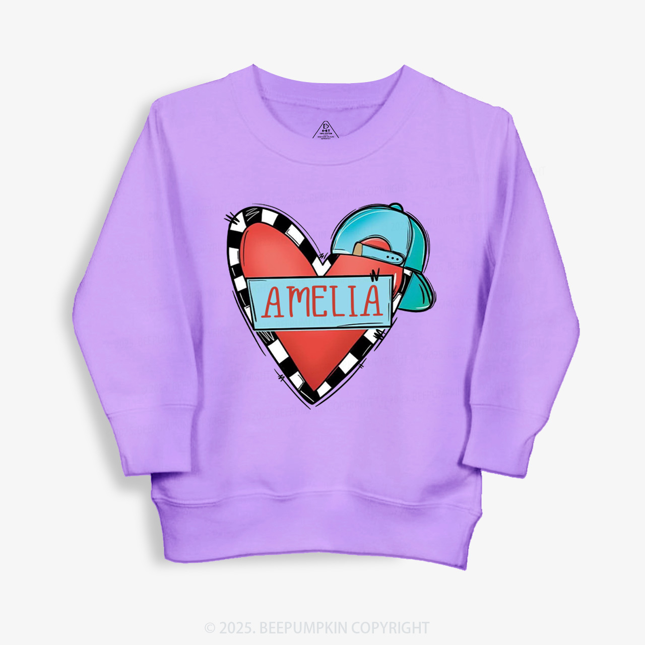 Personalized Cool Heart Valentine Kid's Sweatshirt