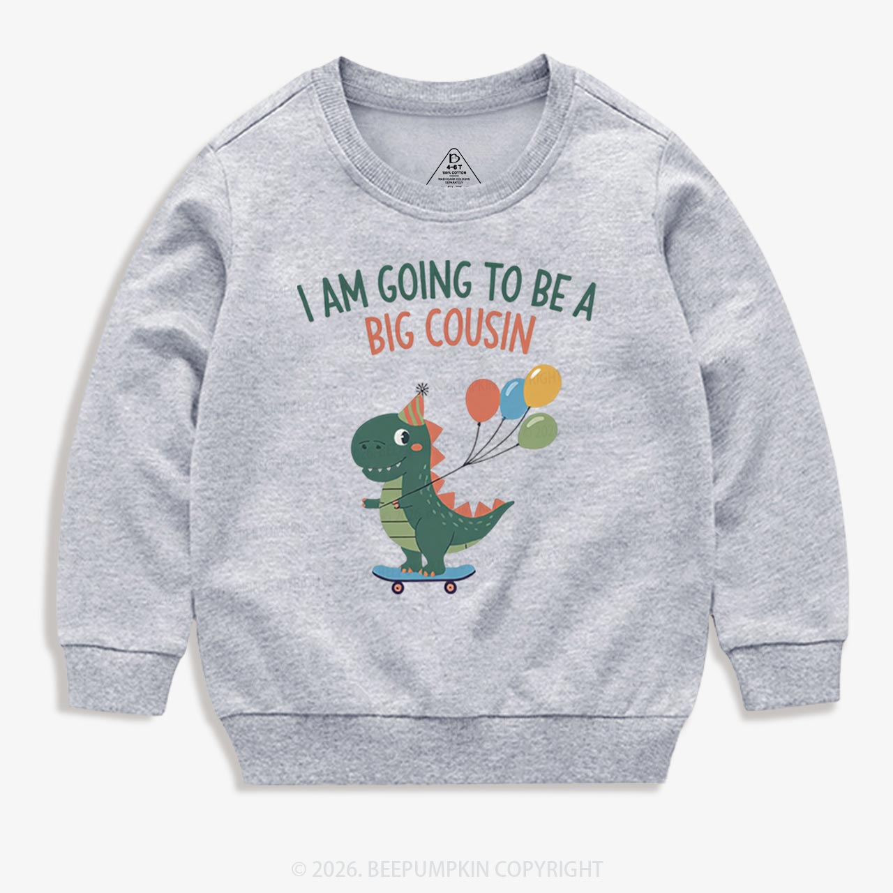 I'm Going To Be A Big Cousin Dinosaur Toddler&Kid's Sweatshirt