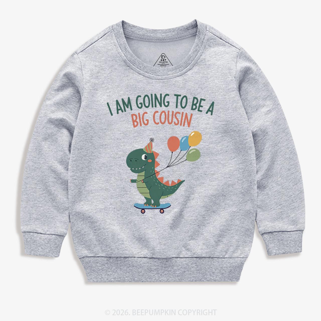 I'm Going To Be A Big Cousin Dinosaur Toddler&Kid's Sweatshirt