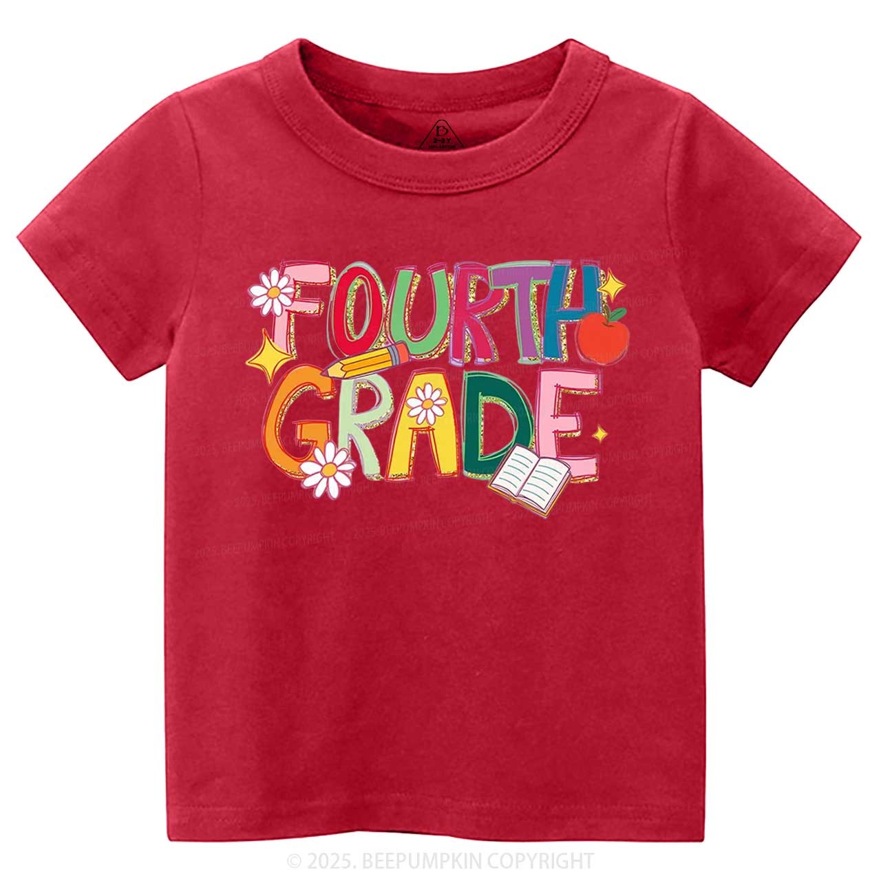 Personalized Girly Floral Kindergarten Neon School Toddler&Kid's Tees Beepumpkin