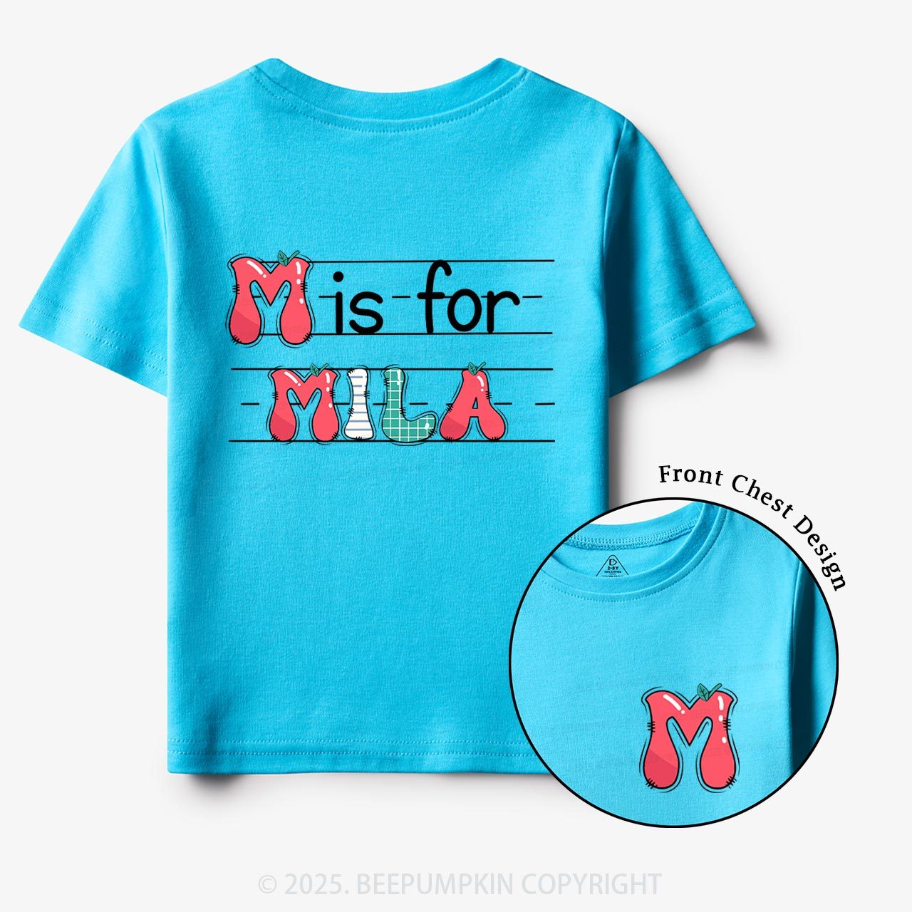Personalized Kids Name Back To School Toddler&Kid's Tees Beepumpkin