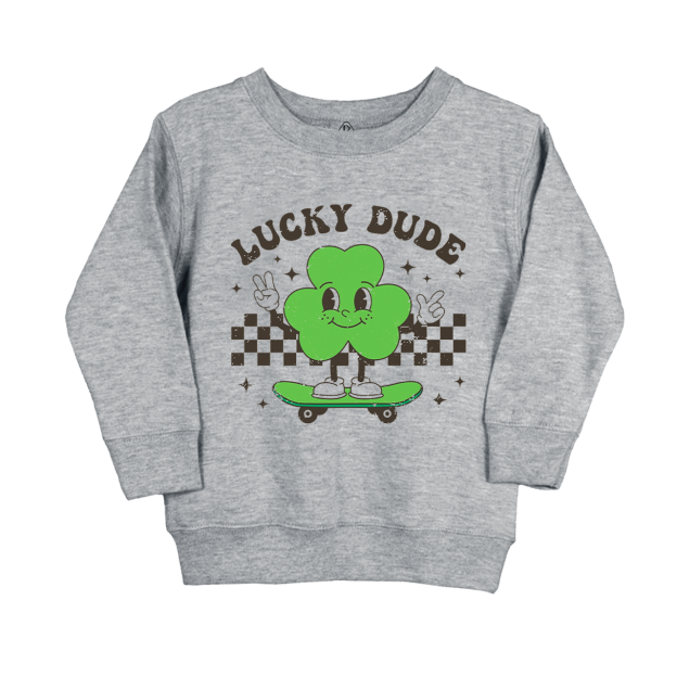 Skating Clover Lucky Dude Kids Sweatshirt