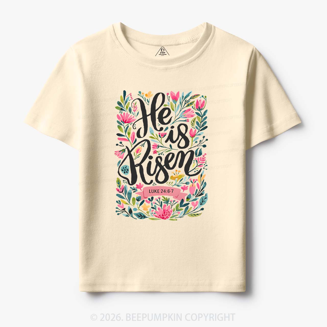 He is Risen Blooming Grace Easter Toddler&Kid's Tees